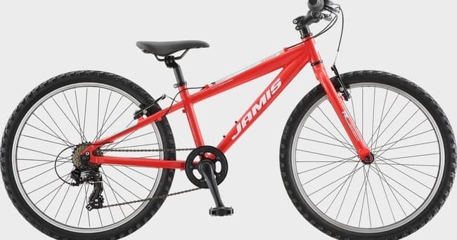 Hybrid red rental bike on studio background for city cycling tours