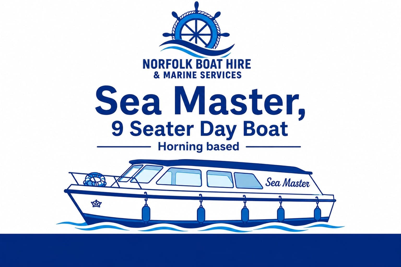 Self-Drive Sea Master: 5-Seater Day Boat on the Norfolk Broads