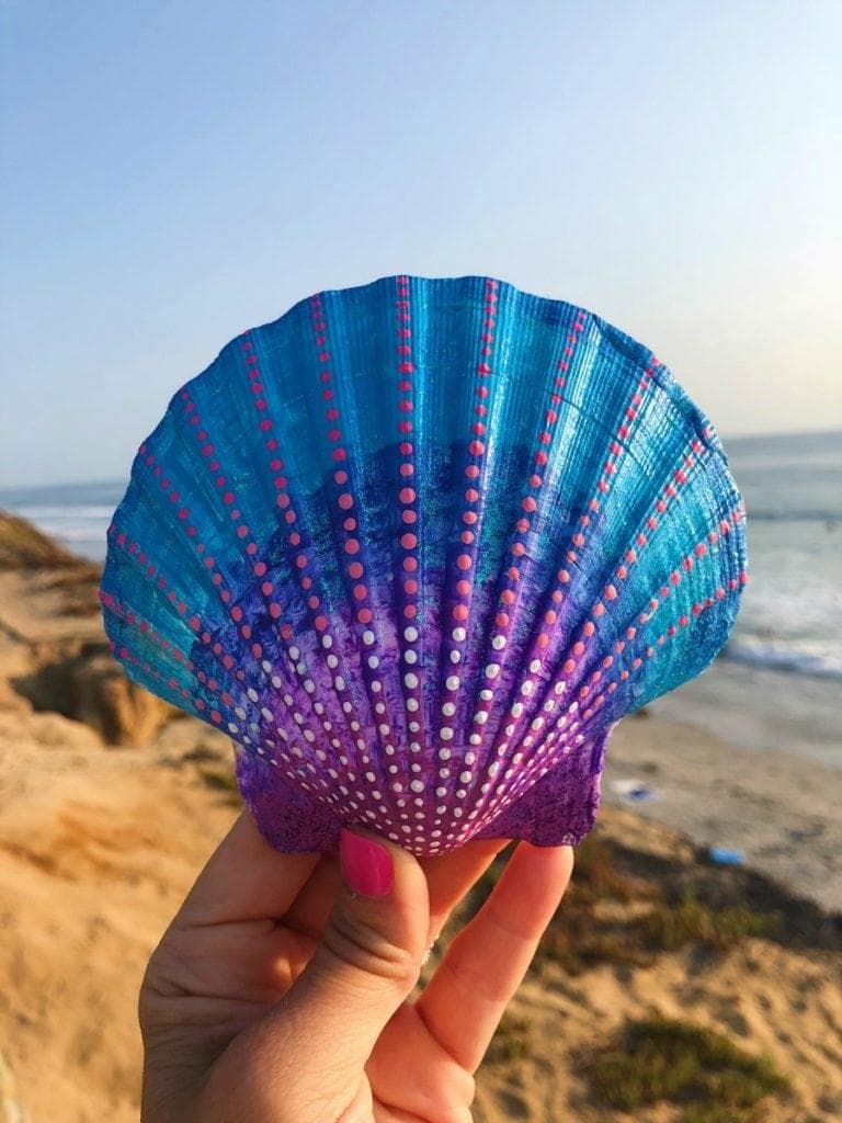 Creative Seashell Painting at Tidal Beach San Diego
