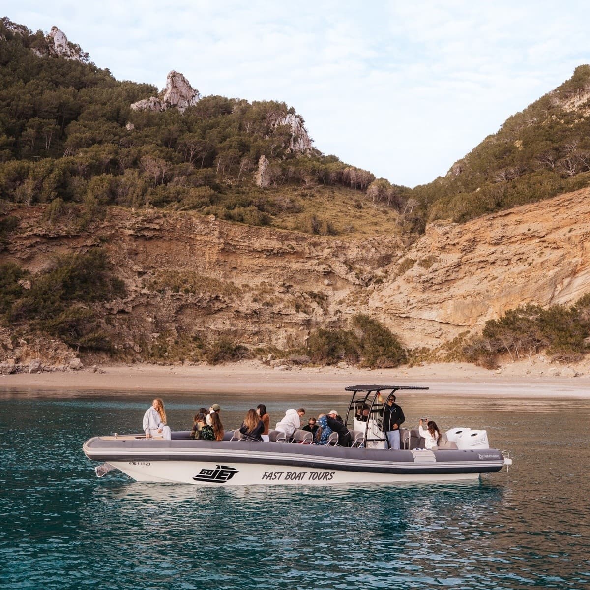 Speedboat to Coll Baix Beach and Sea Cave — Alcudia Coastal Snorkel & Ride