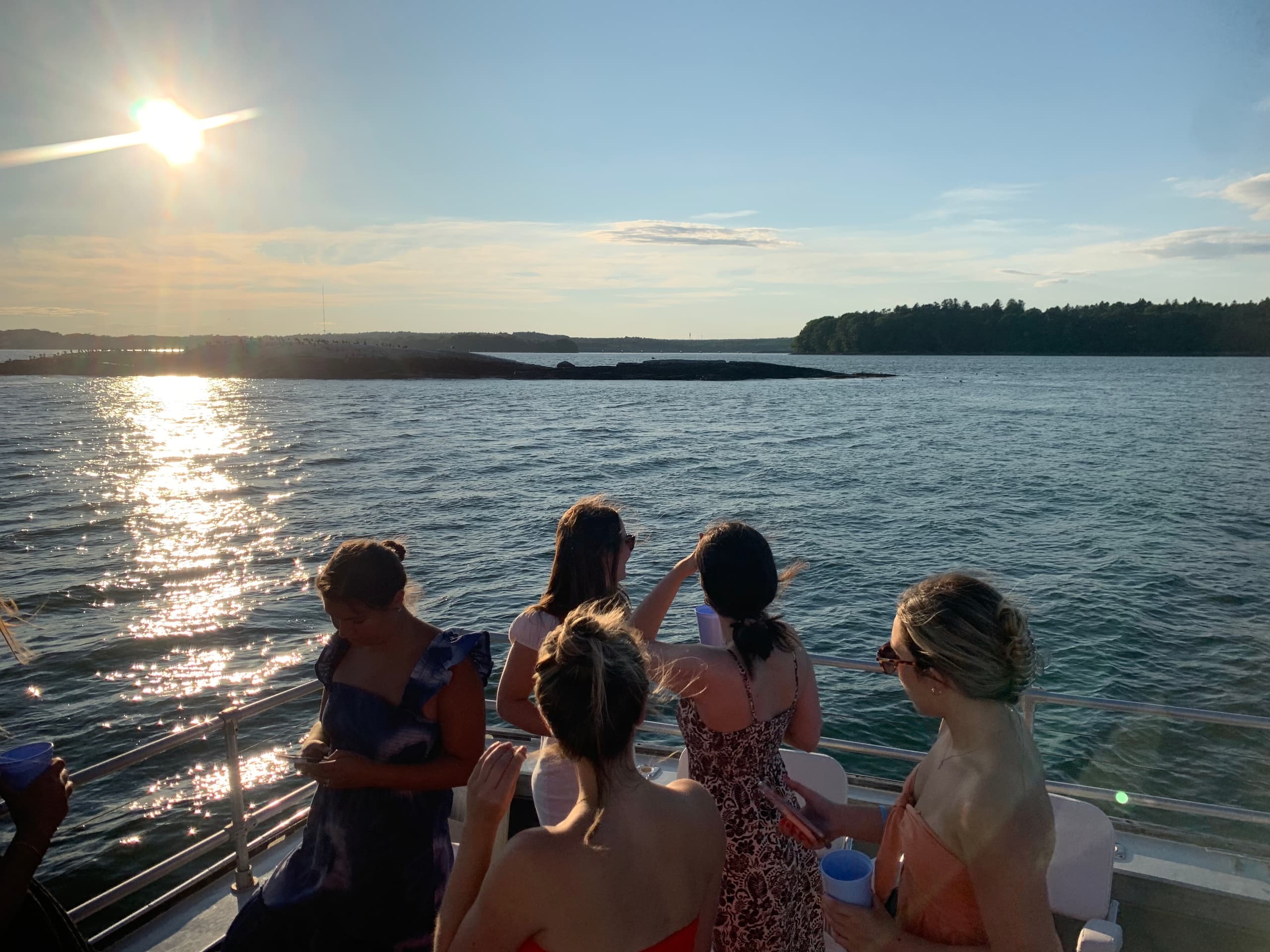 Sunset Bubbles and Oyster Cruise in South Portland, Maine