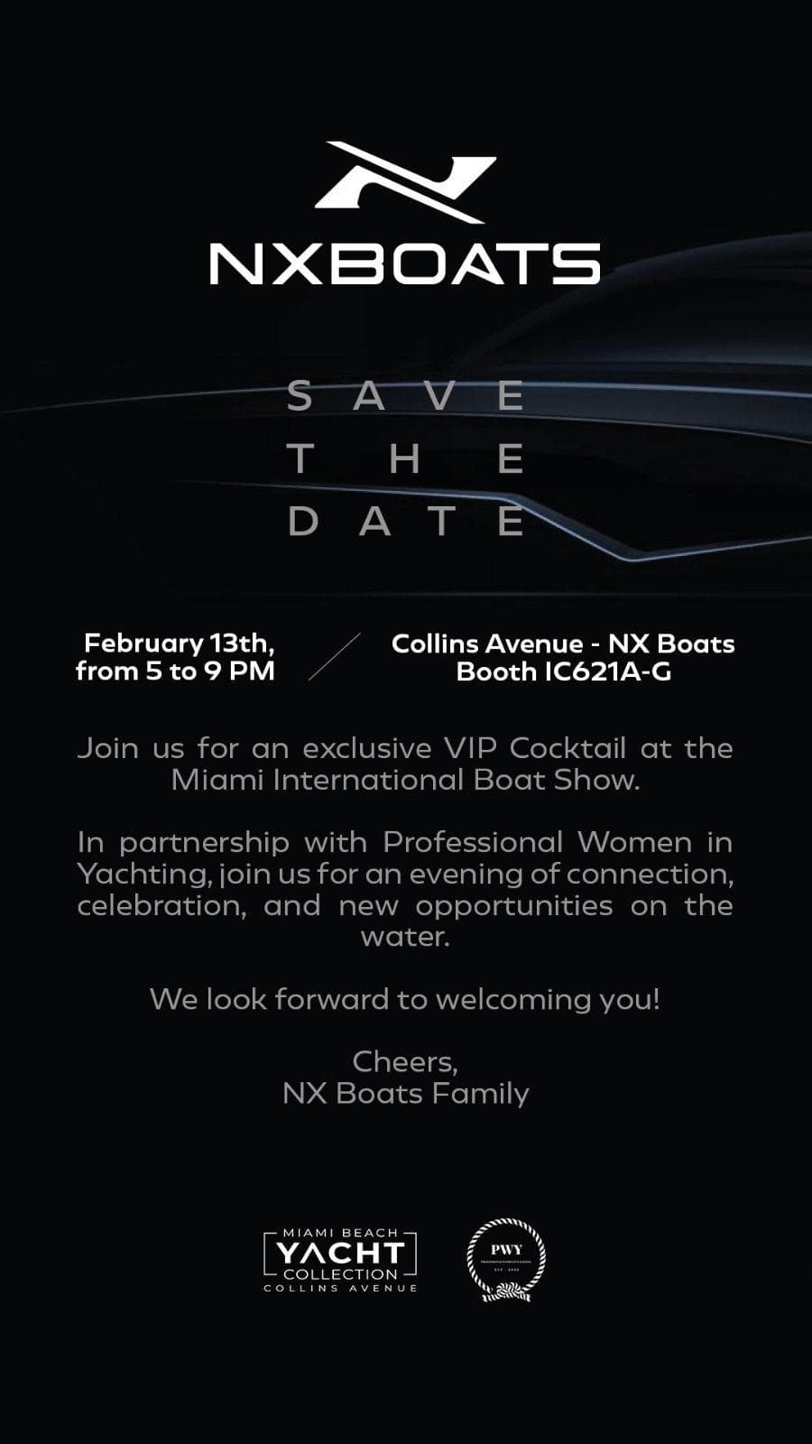 VIP Cocktails at Miami Boat Show: NX Boats Networking in Fort Lauderdale