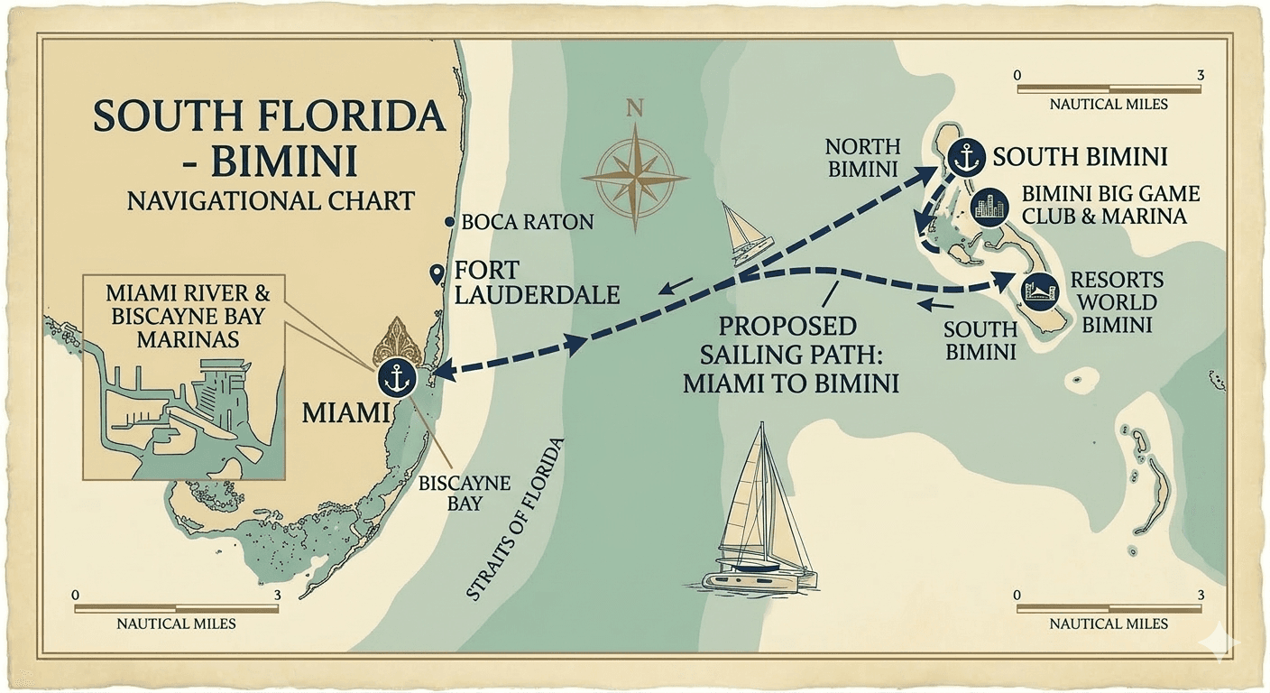 Miami to Bahamas: 4-Day Offshore Course for Bareboat and Catamaran Endorsements
