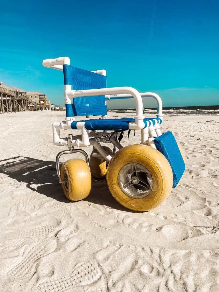 Beach Wheelchair Access with Chaise N Rays in Dauphin Island