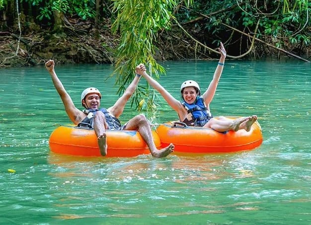 Blue Hole & River Tubing Adventure with Reggae Tours Jamaica