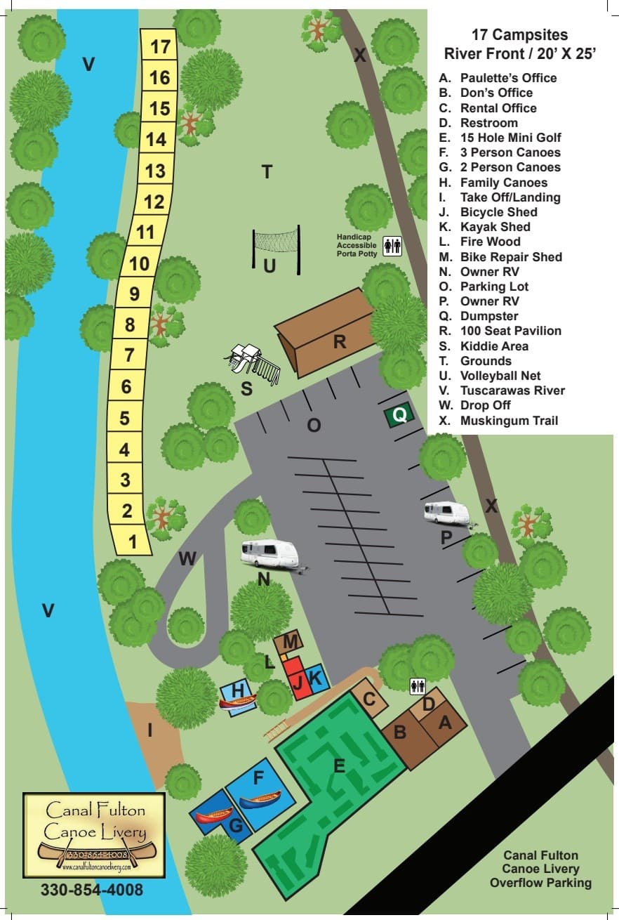 Riverfront Group Camping on the Tuscarawas — Canal Fulton Canoe Livery’s Crystal Springs photo 1