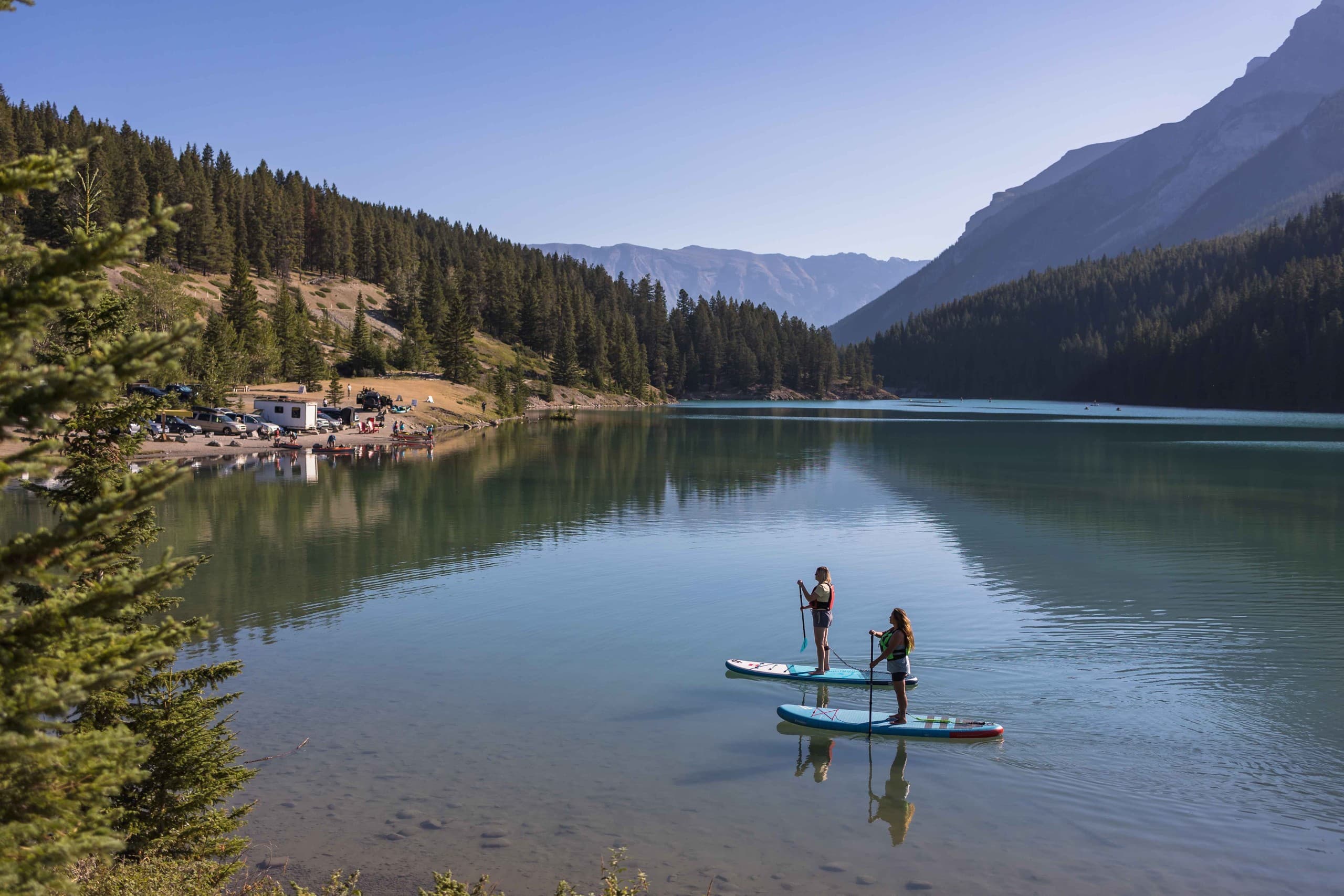 Sunrise Stand-Up Paddle on Two Jack Lake: Private Glacier-Fed SUP in Banff photo 2