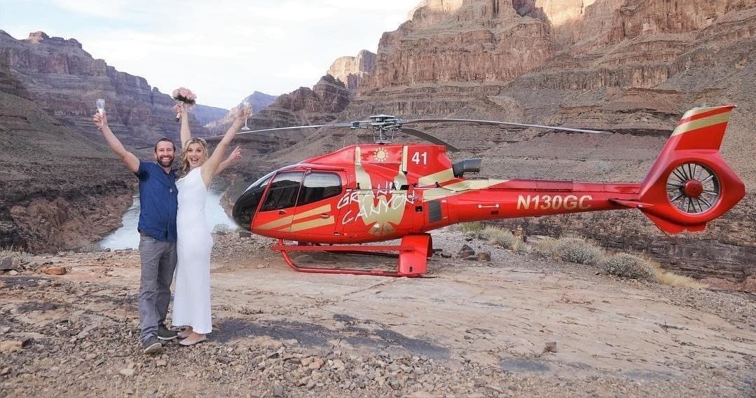 Grand Canyon Floor Helicopter Wedding Near Las Vegas