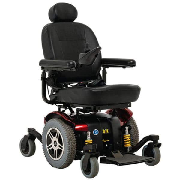 Heavy-duty powered wheelchair product shot on white studio background for outdoor use