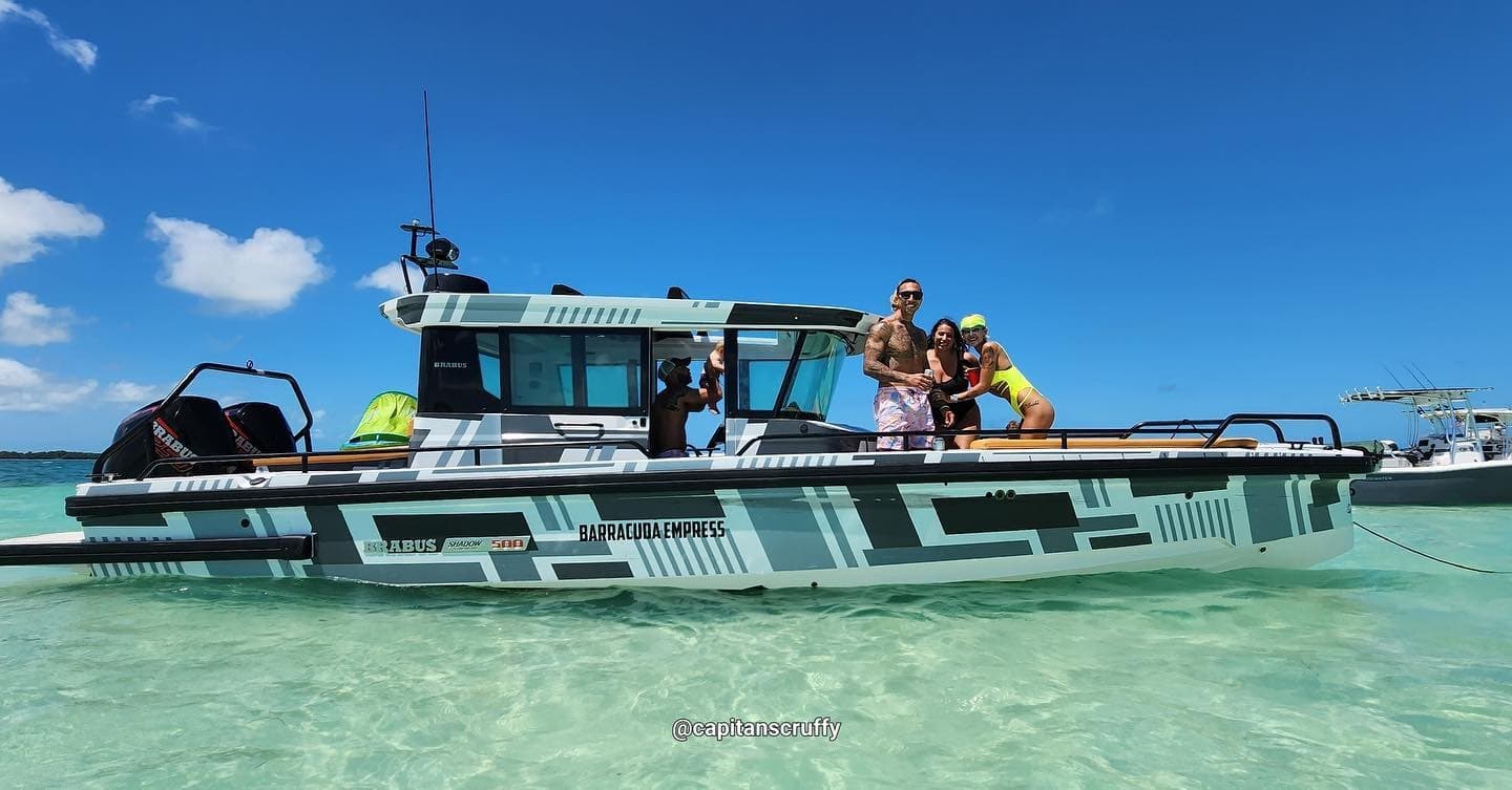 Boat tour in shallow turquoise waters off Islamorada, Florida