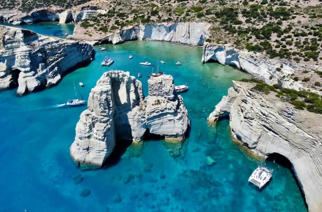 West Milos Boat Tour: Sykia Cave & Kleftiko Day Trips from Adamantas photo 1