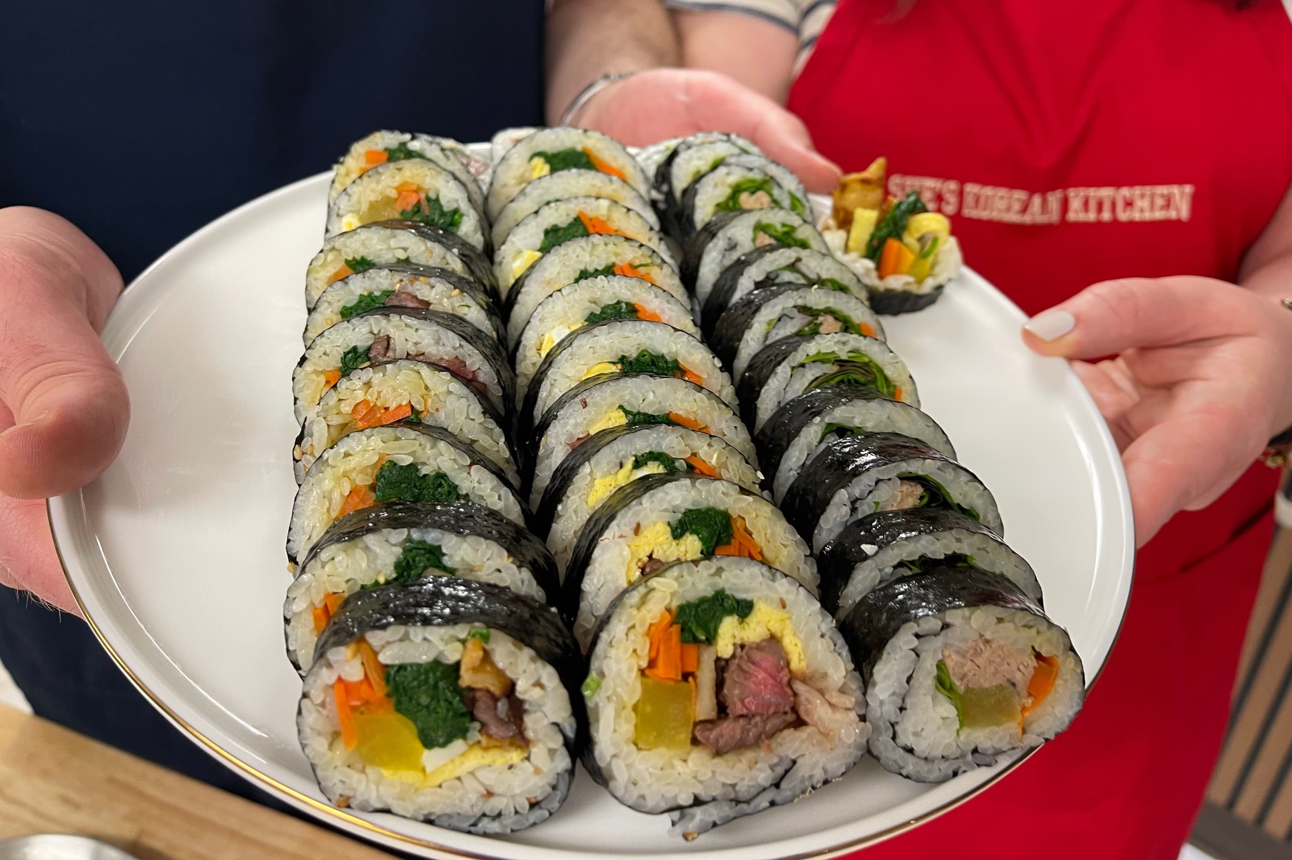 Master Kimbap Cooking in Stratham, NH with Sue's Kitchen