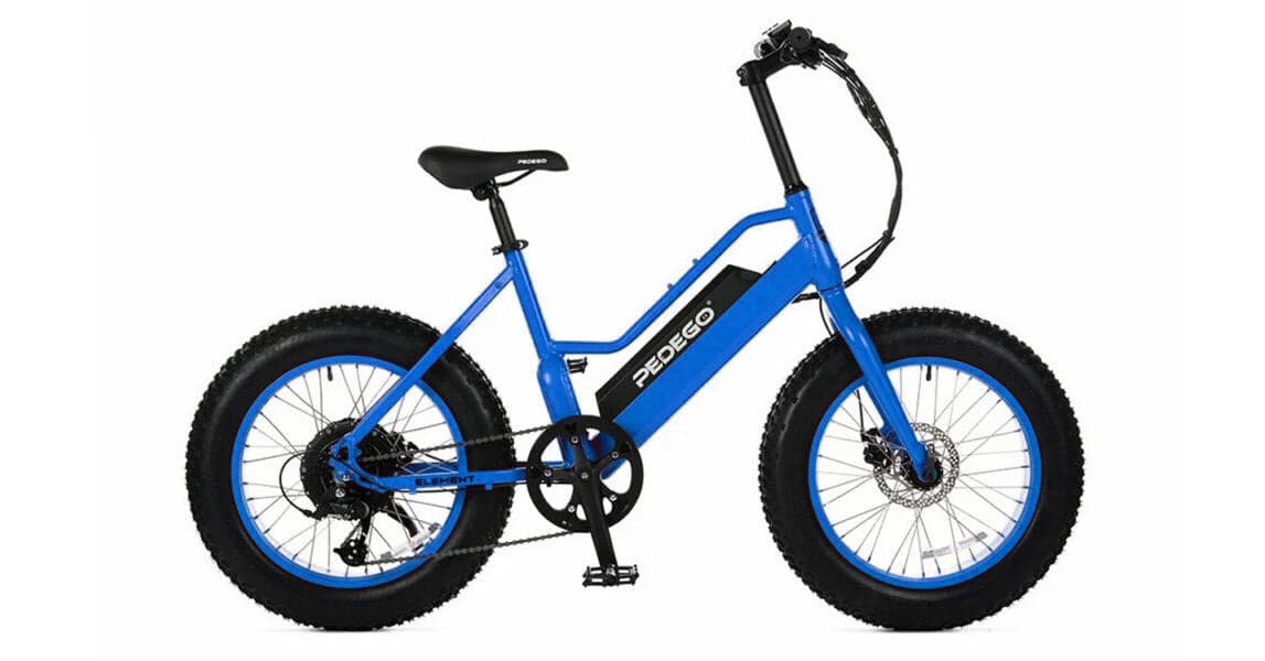 Blue fat-tire electric bike studio image for beach or snow trails