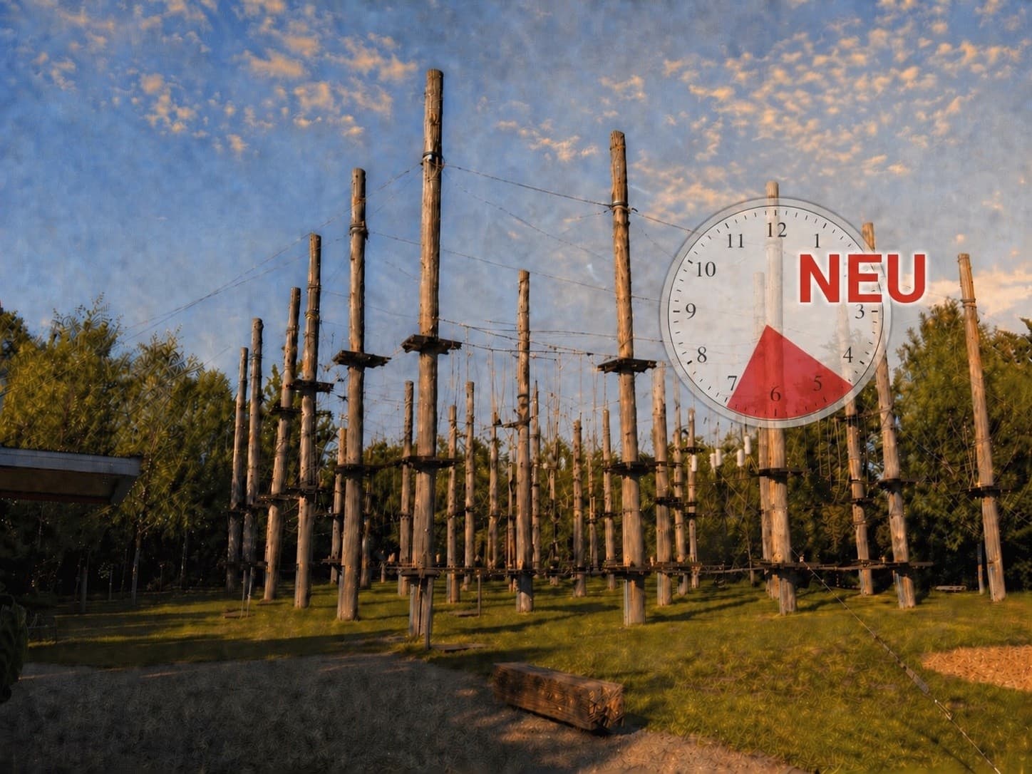 Kurzeitklettern High-Ropes Park in Norderstedt: Six Parcours, 75 Obstacles