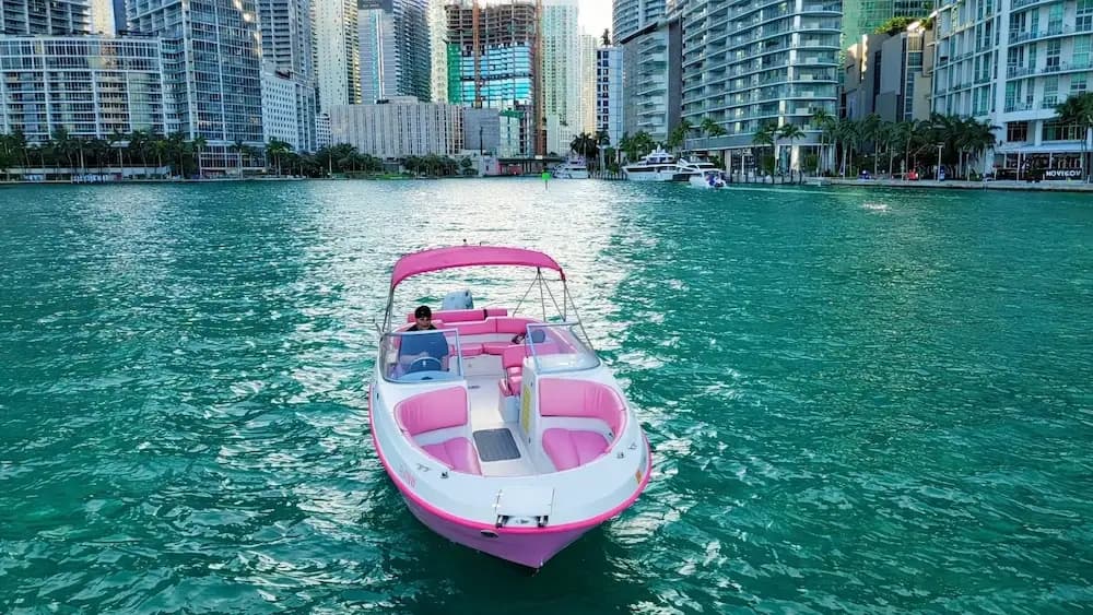 Miami Bay Sunset Cruise on the 26 Bayliner: Skyline, Islands & Dolphin Sightings photo 1
