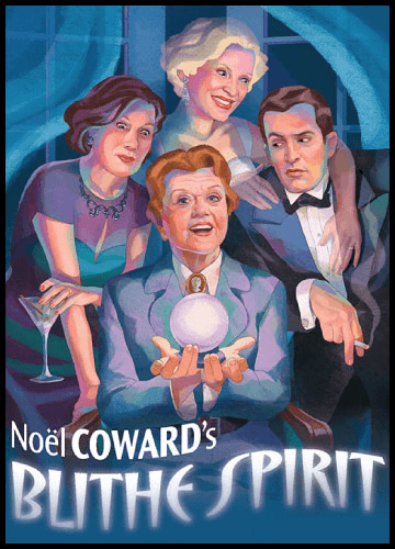Theater poster for Noel Coward's Blithe Spirit play cast