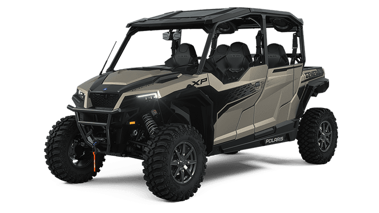 Four-seat off-road UTV side-by-side shown on white background