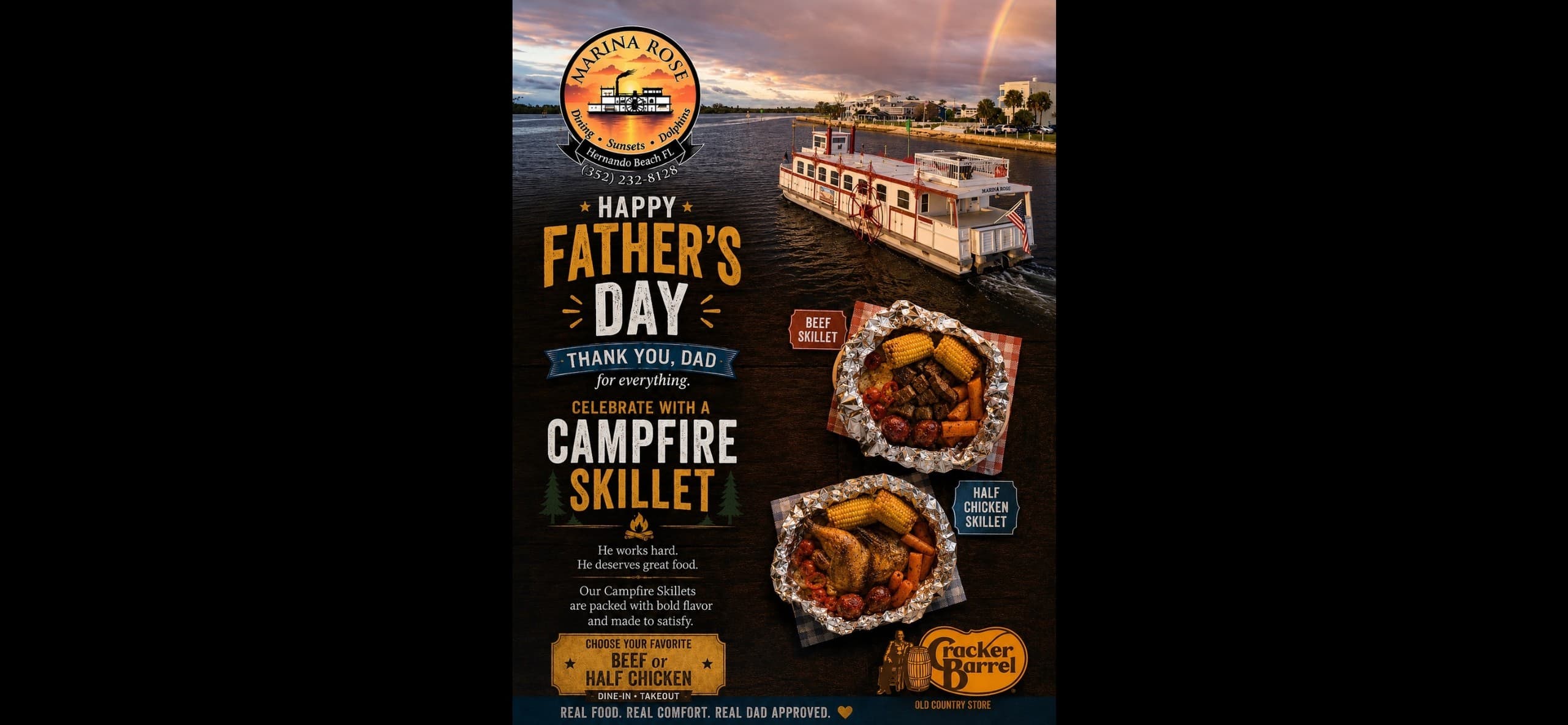 Gulf-Sunset Lunch and Dinner Cruises Aboard the Marina Rose at Hernando Beach