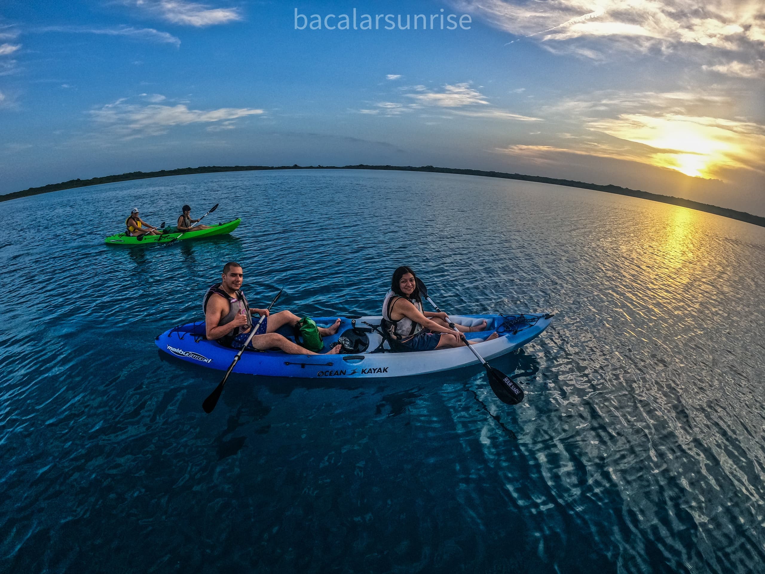 Paddle Through Paradise: Sunrise Kayak Adventure on Bacalar Lagoon