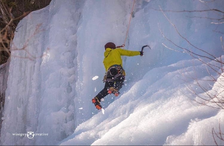 Ice Climbing Large Groups in Conway, New Hampshire