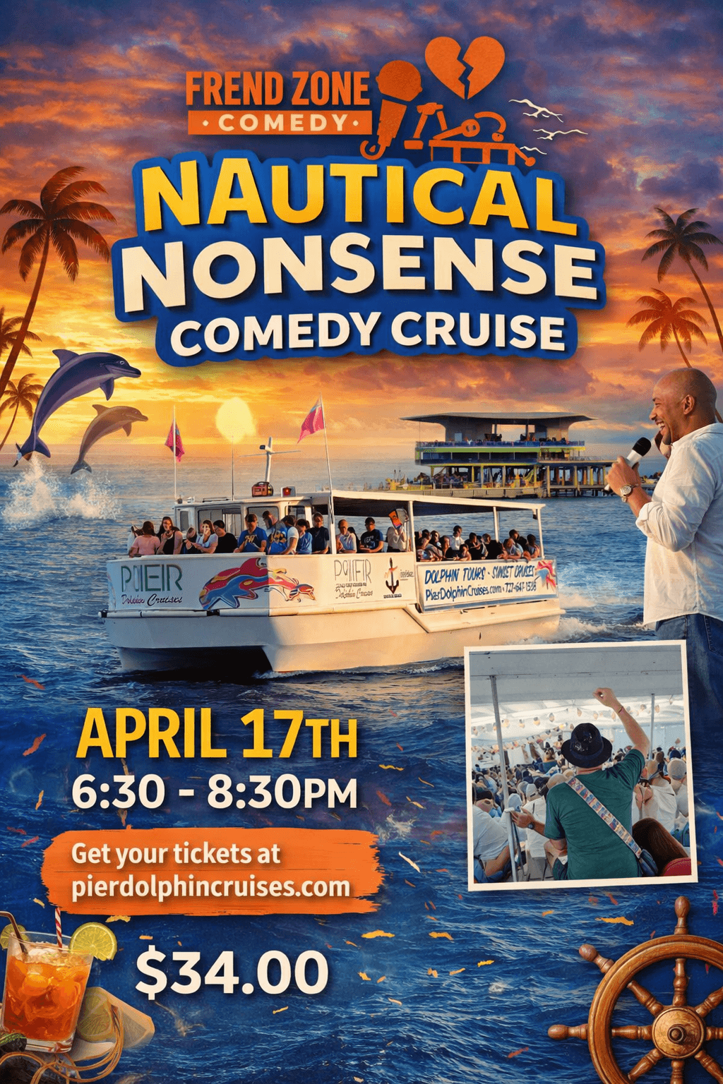 Sunset Comedy Cruise on the Dolphin Queen in St. Petersburg