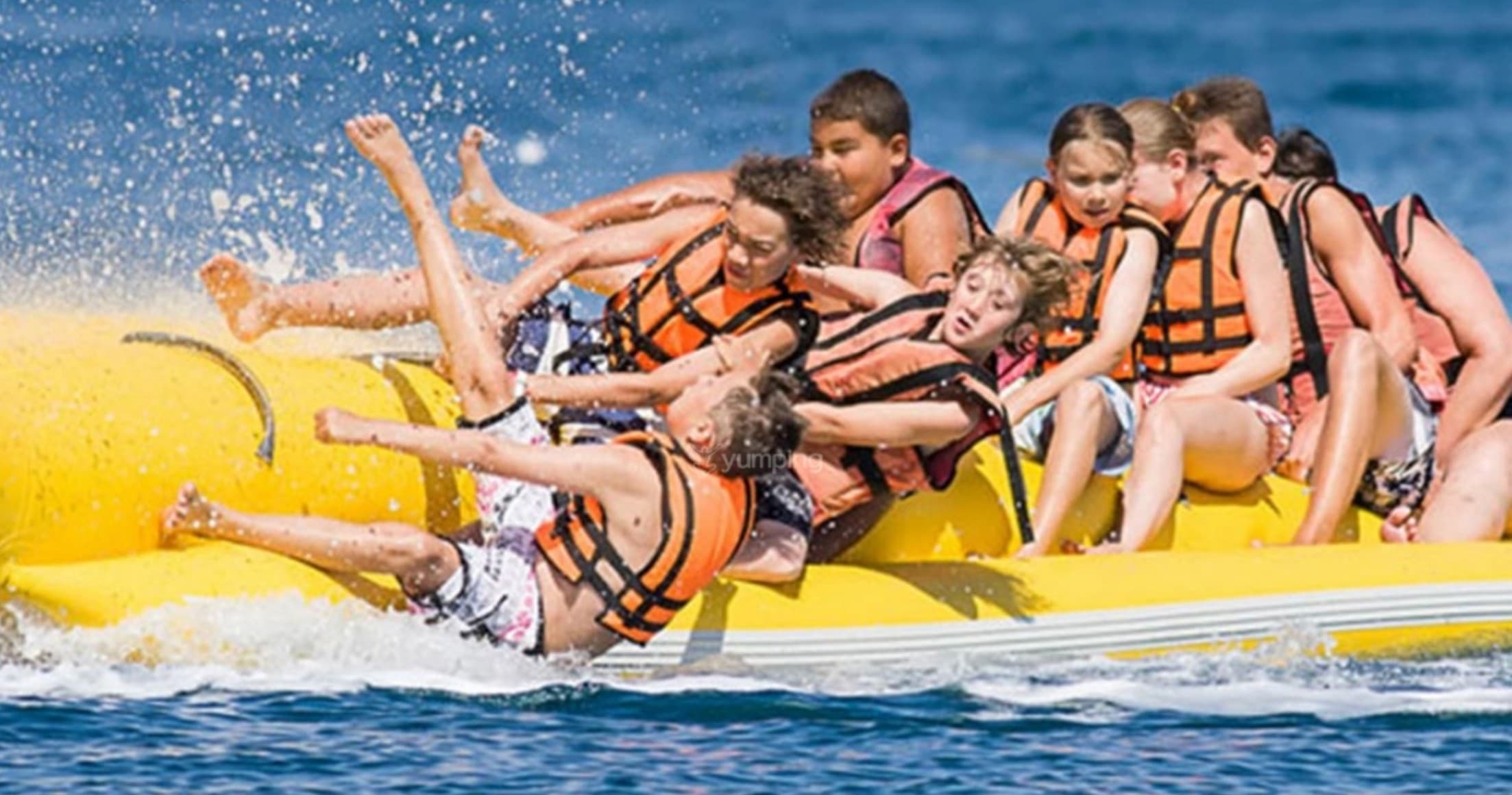 Banana Boat Thrills with Watersports Mallorca Ltd in Magaluf