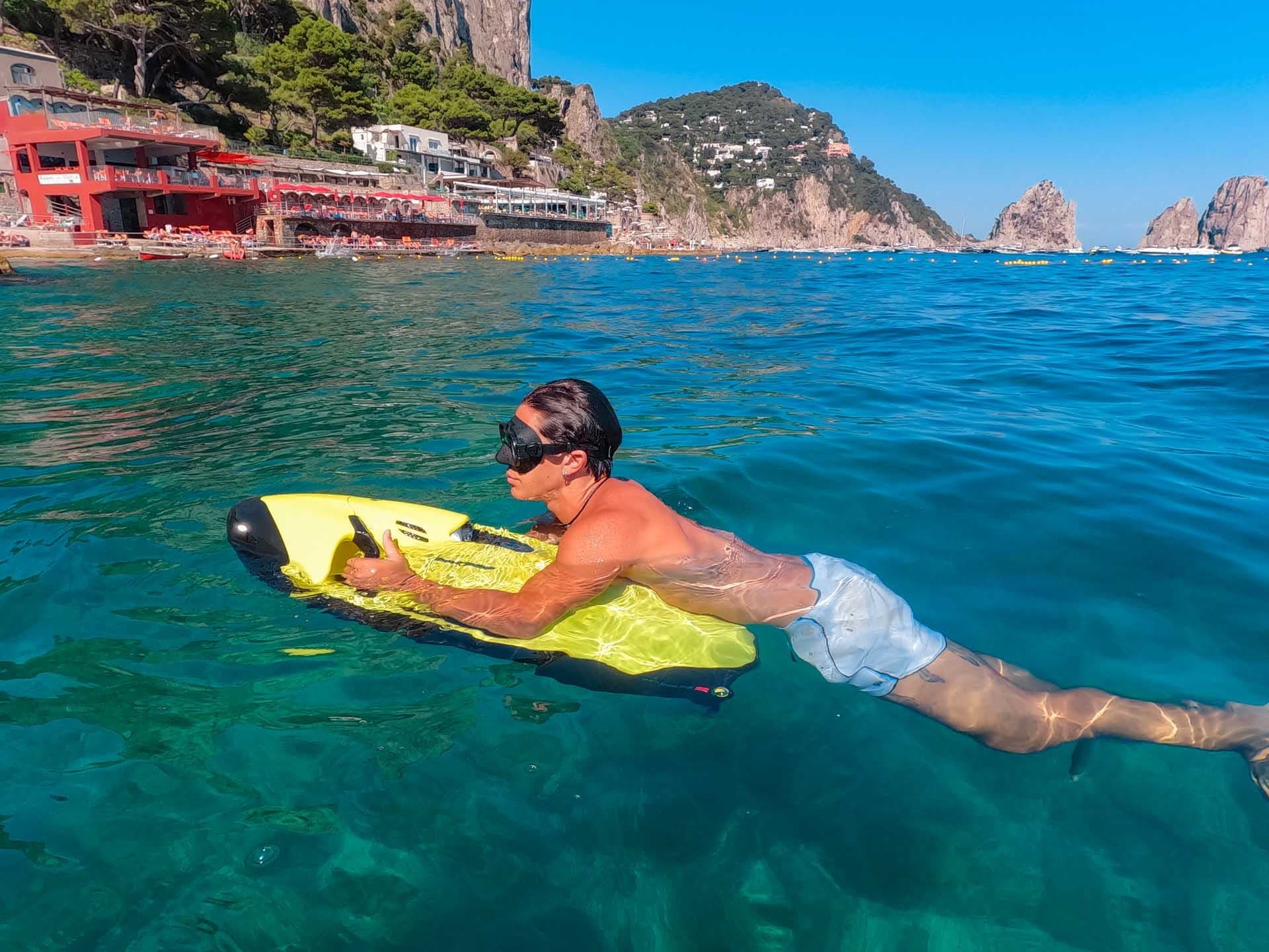 Explore Capri’s Coastline With SEABOB F5S Underwater Scooter Rentals