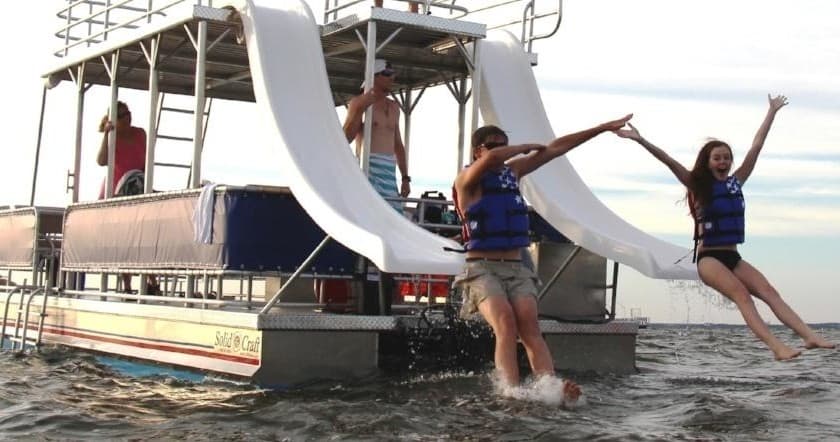 Double-Decker Pontoon Charters in Panama City Beach: Slide, Swim & Cruise to Shell Island photo 1