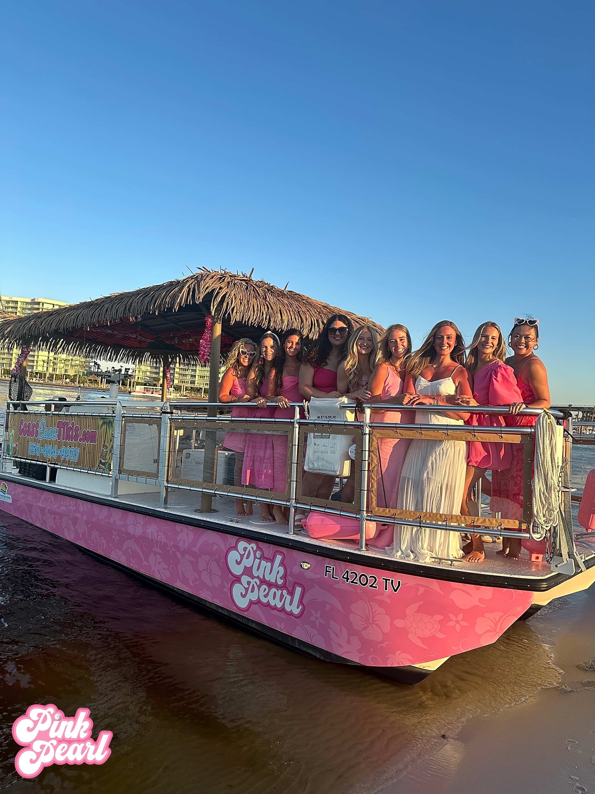 Bachelorette Boat Cruise with Pink Pearl Tiki in Orange Beach