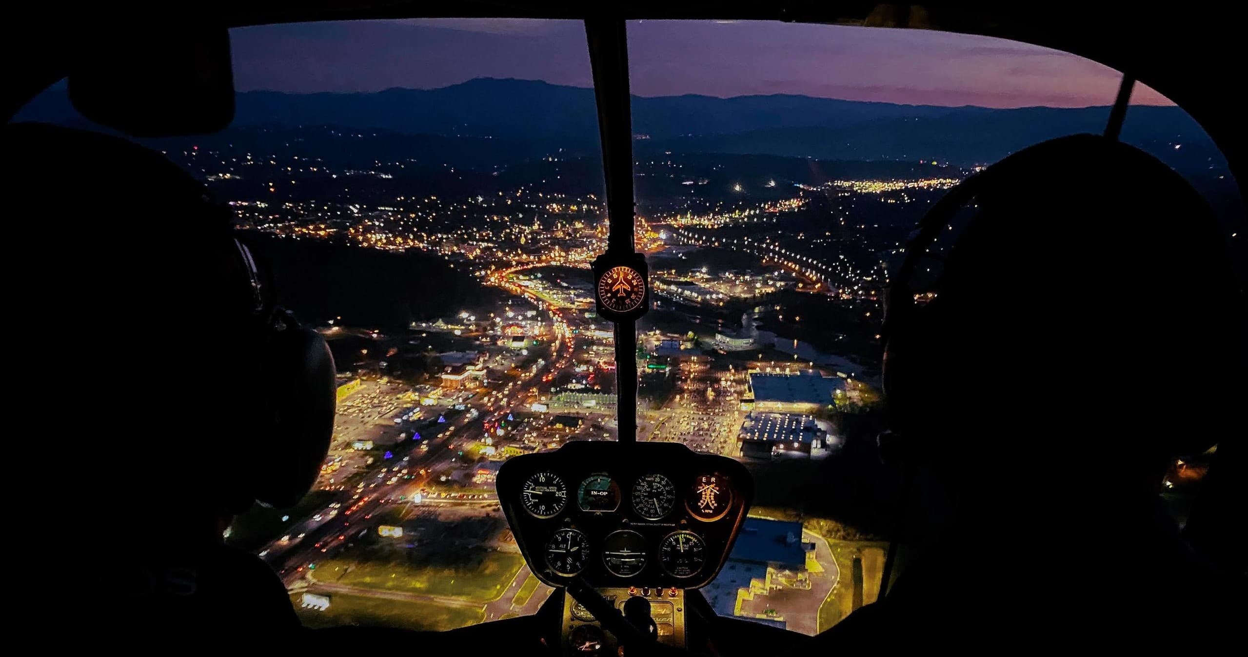 Night Flight Over Pigeon Forge with Scenic Helicopter Tours
