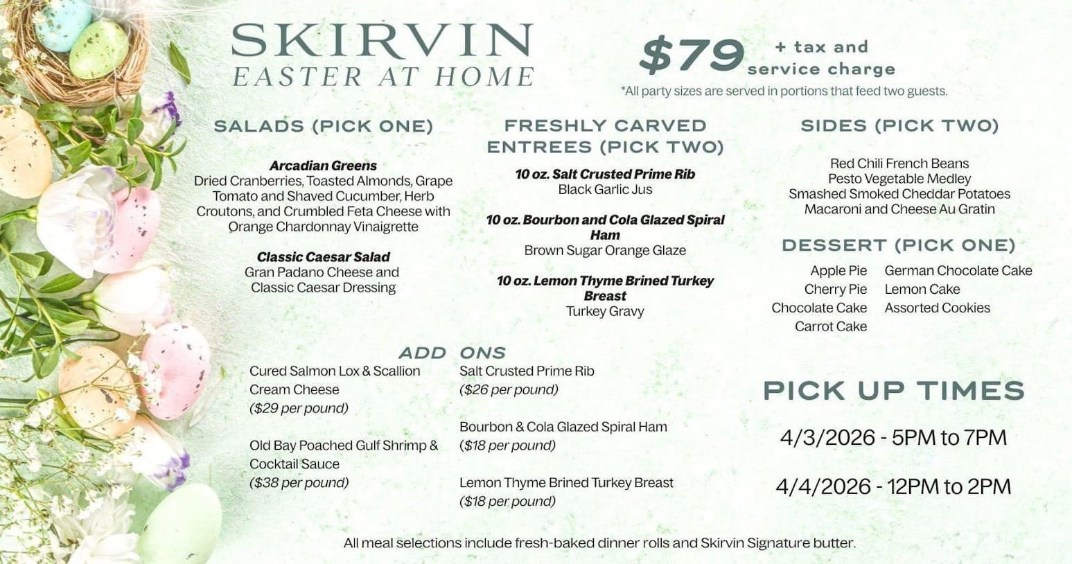Easter at Home To-Go: Chef-Made Easter Dinner Pickup in Oklahoma City