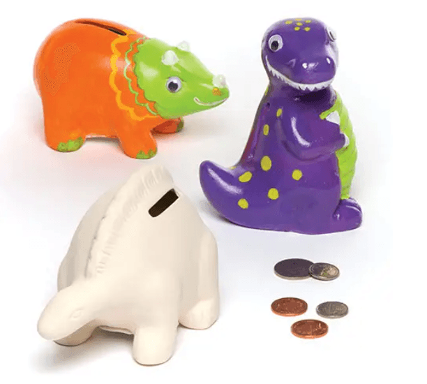Paint Your Own Dinosaur Bank: Kids' Ceramic Workshop in Newtongrange, Scotland