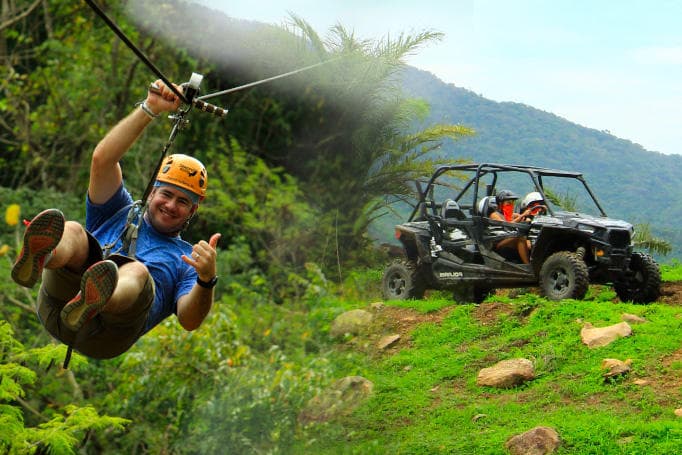 Adrenaline & Nature: Zipline RZR Combo via Jet's Top Tours