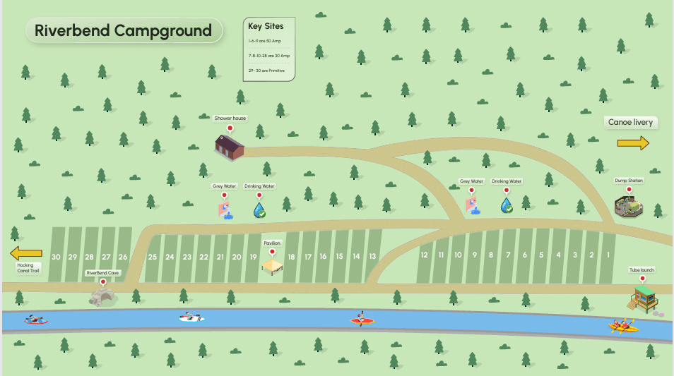 Riverfront Camping on the Hocking River: RiverBend Campground in Logan, Ohio