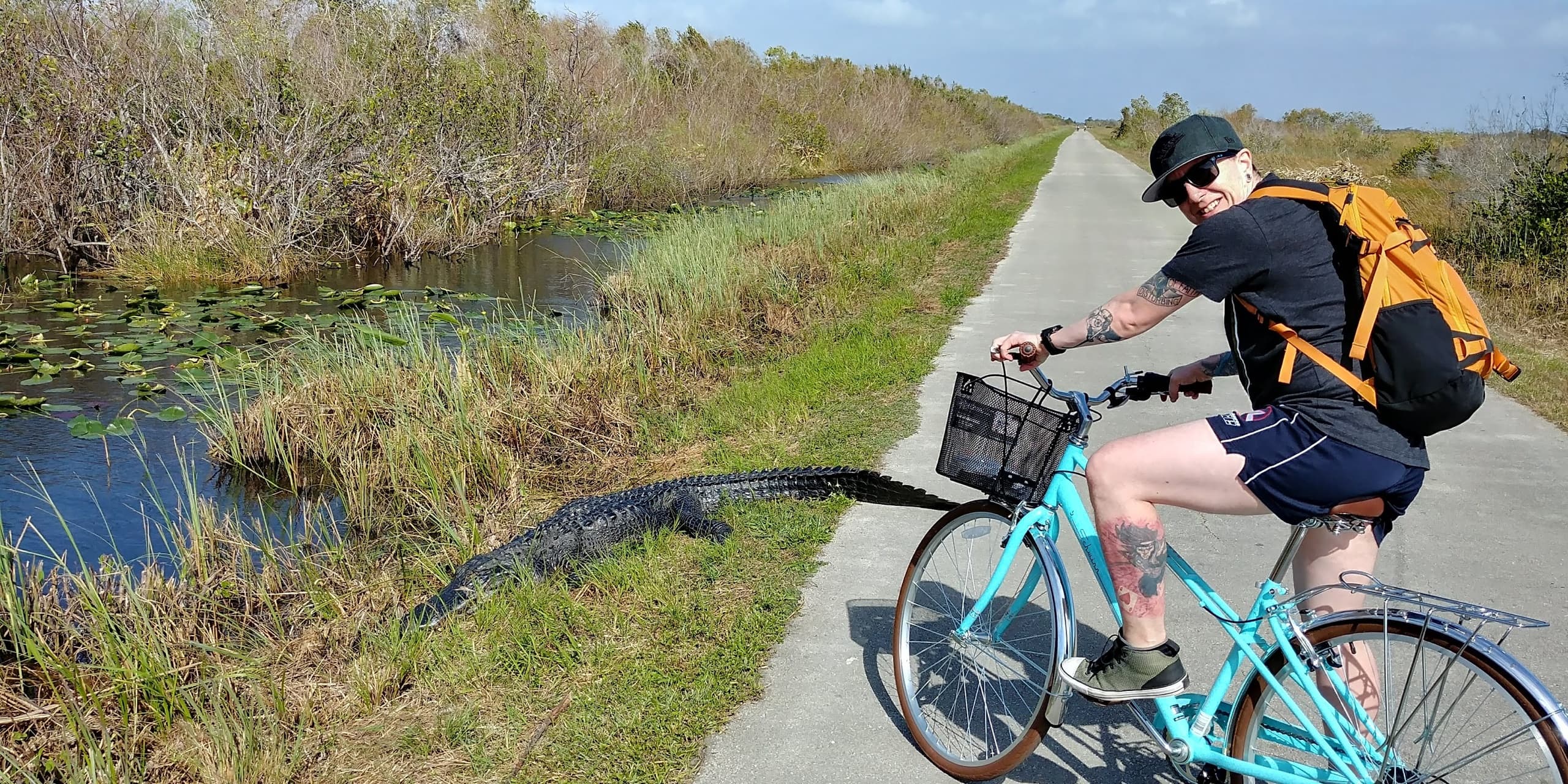 Everglades E-Bike & Airboat: Shark Valley Wildlife Loop from North Miami