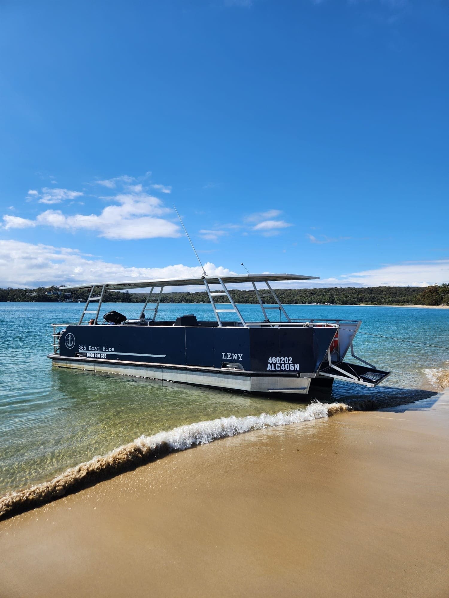 Full-Day Pontoon Boat Hire on Port Hacking River — BBQ, Fishing & Swim