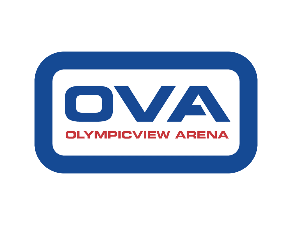Olympicview Arena logo badge on white background for ice sports venue