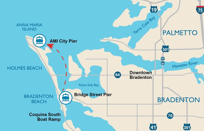 Scenic Water Voyage from Bridge Street Pier to Anna Maria Island City Pier