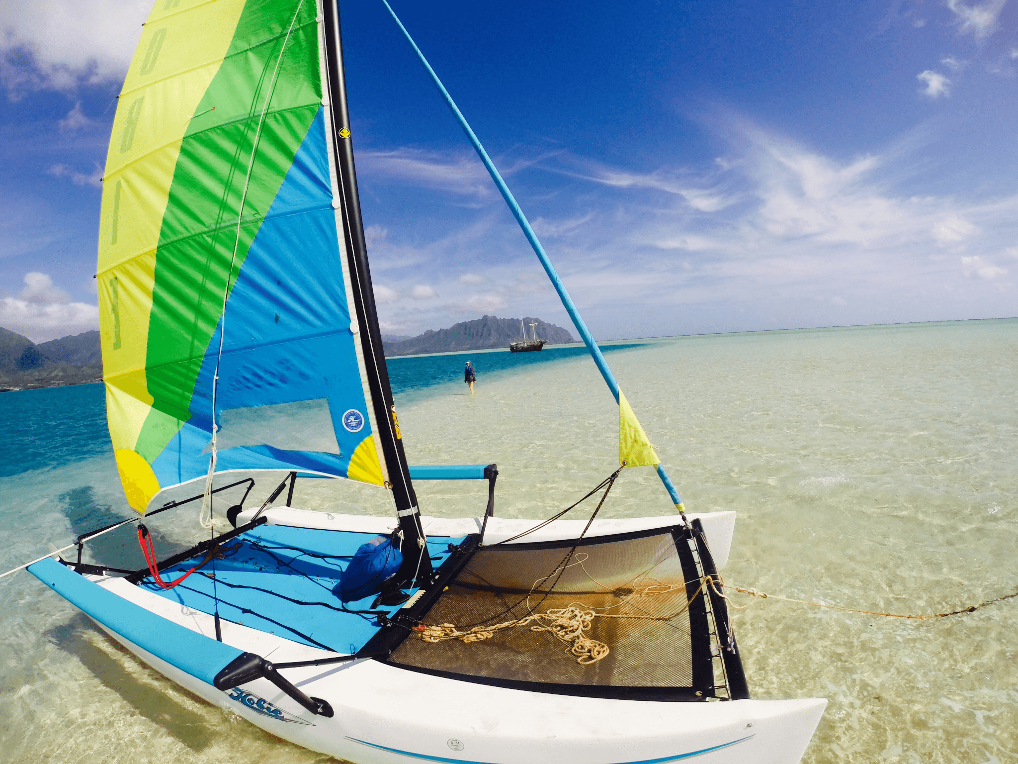Hobie Cat Sailing & Snorkeling in Kaneohe Bay, Hawaii