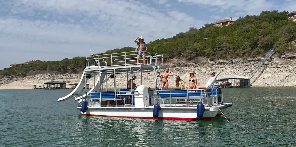 Ride the 30ft Double-Decker Pontoon on Lake Austin — Slides, Sun Deck & Party Rentals photo 1