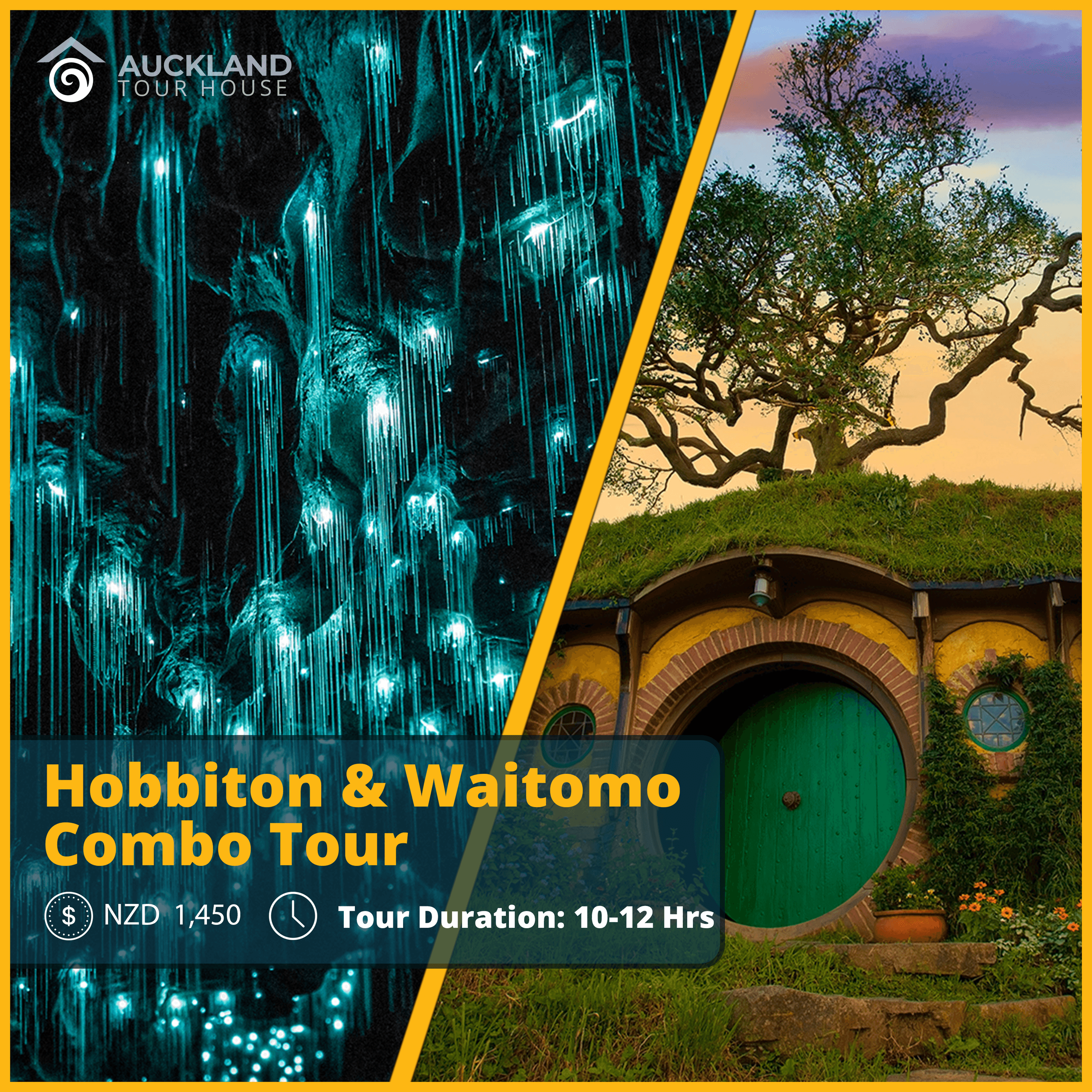 Land Adventures: Private Hobbiton & Waitomo Cave with Auckland Tour House