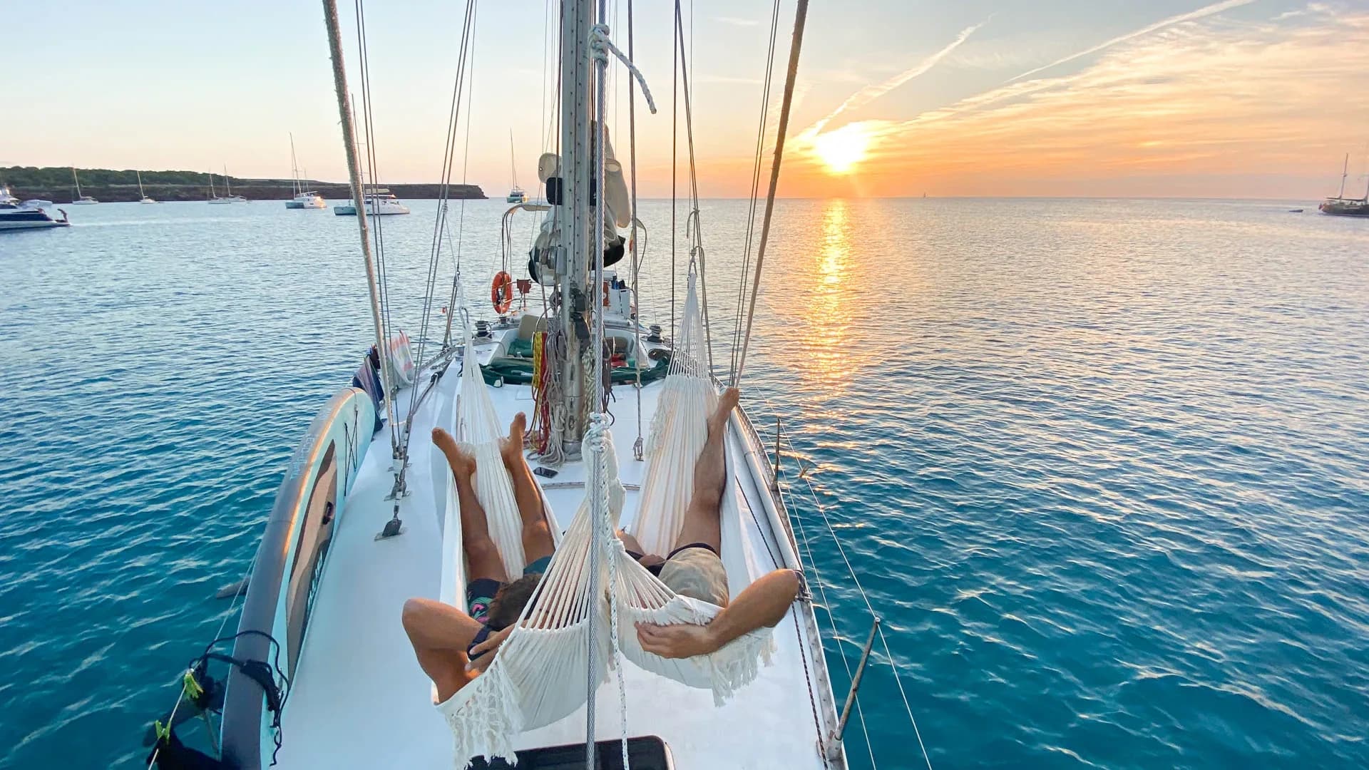Sunset Sailing with Bora Sailing in Es Cubells, Ibiza