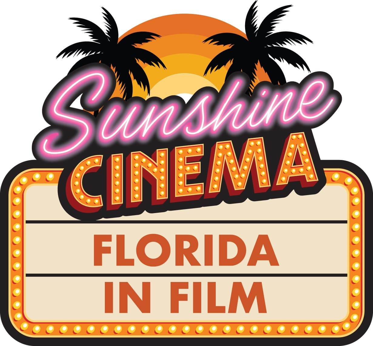 Sunshine Cinema Florida in Film logo with palm silhouettes