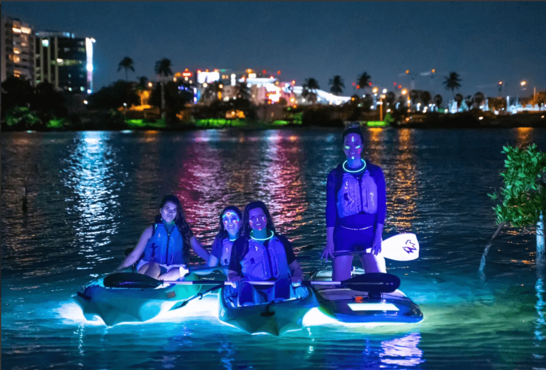 LED Night Kayak Tours in Dorado with Endless Adventure
