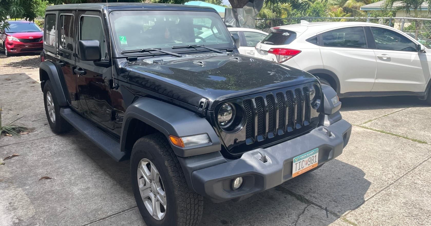 Black Jeep Wrangler Sport 4x4 Rental in St. Thomas, USVI