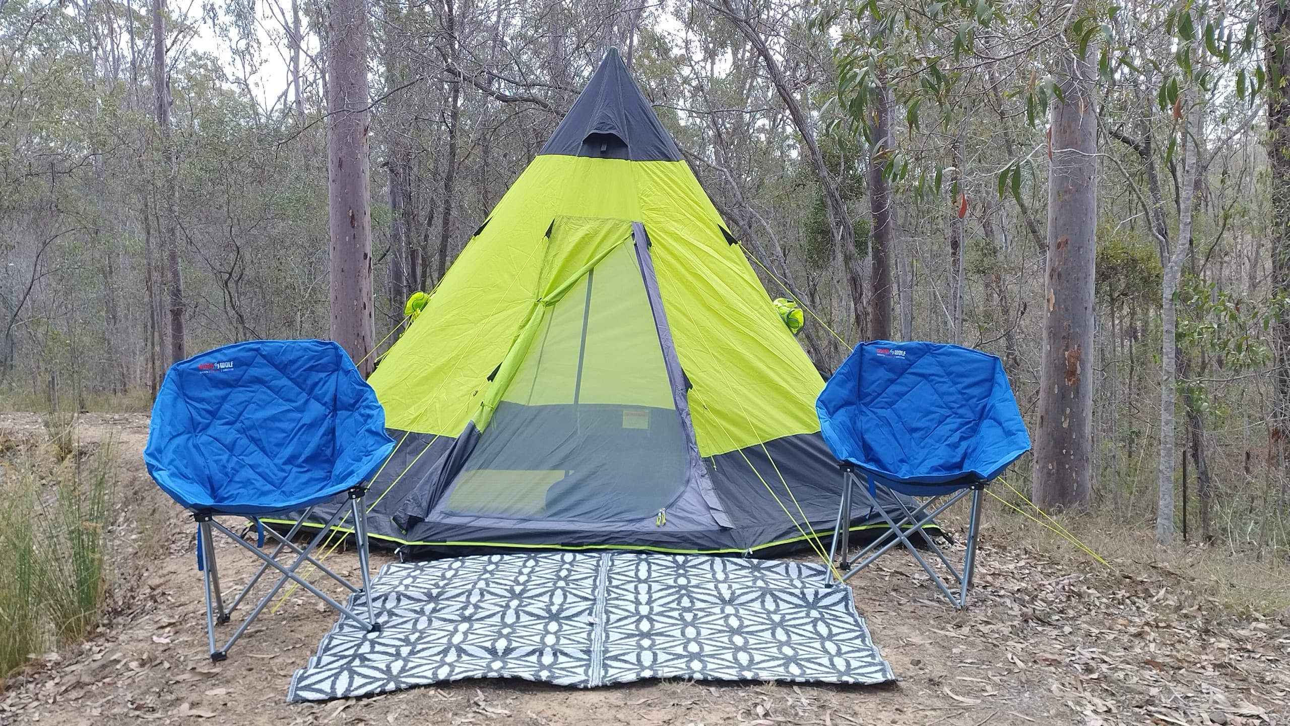 Camping in a Tipi Tent at Abracadabra Camping in Queensland