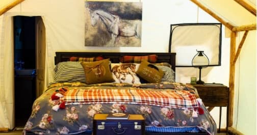 Luxury Glamping Tent Near Helena — King Bed, Outdoor Shower & Mountain Views