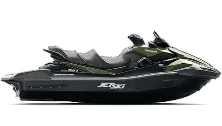 Personal watercraft jet ski on open water for high-speed riding
