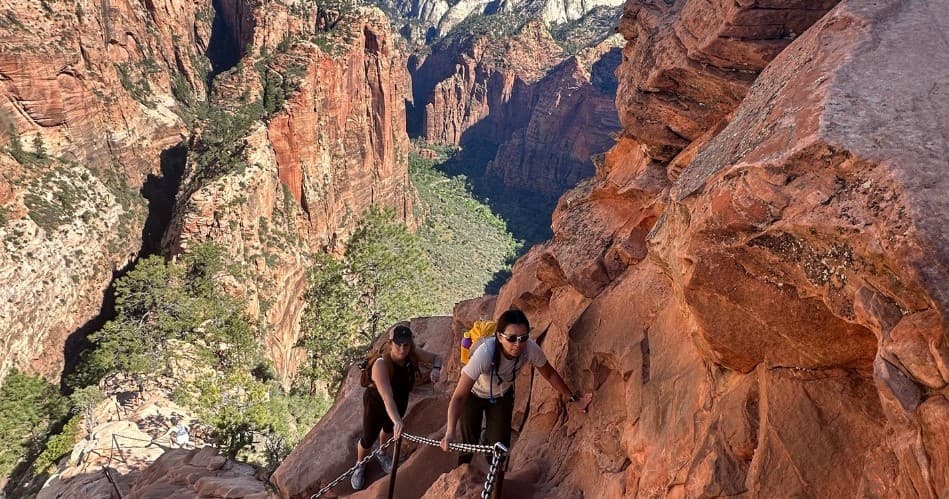 Climbing & Hiking at Angel's Landing with Land Beyond Zion