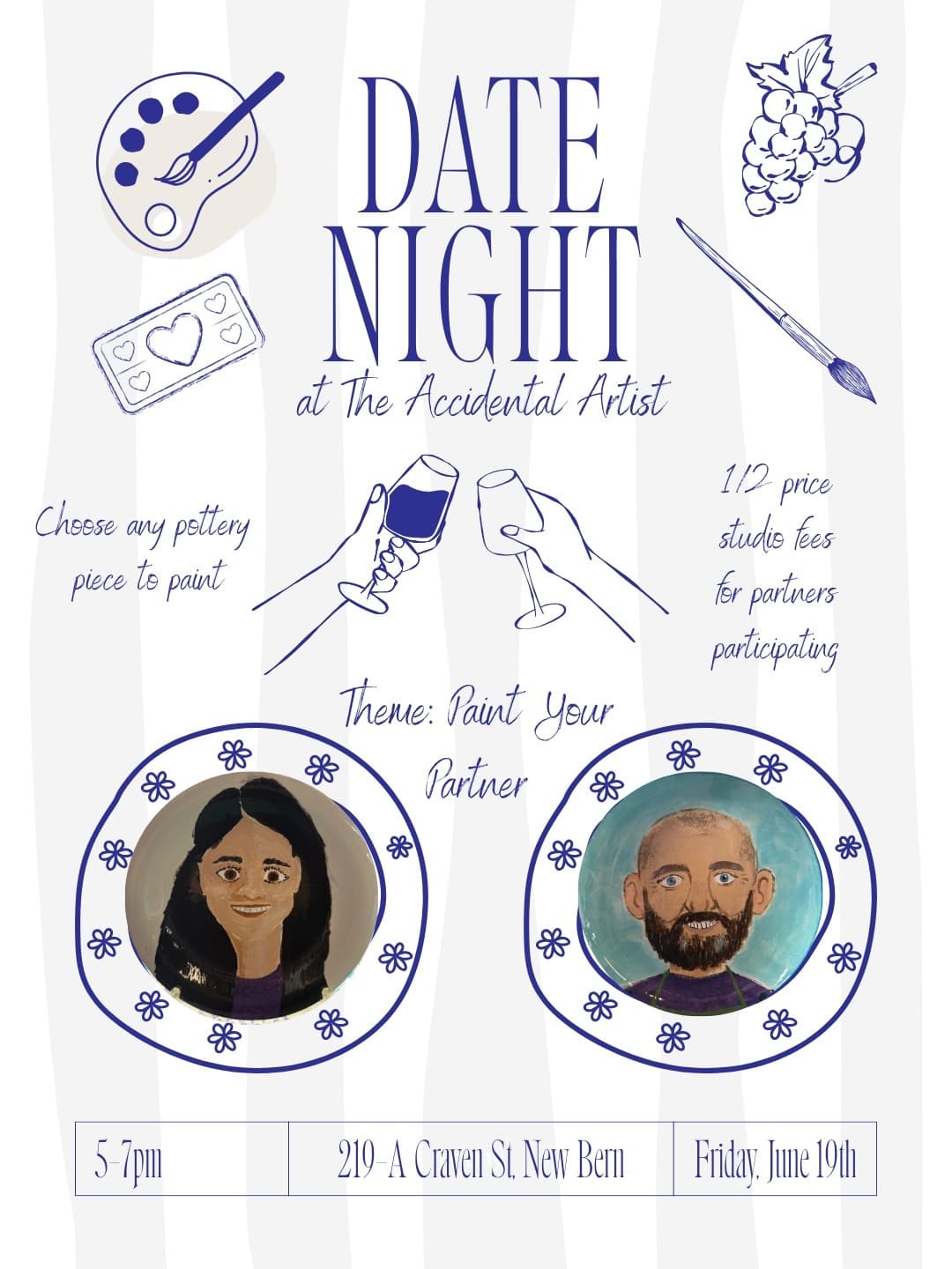 Paint Your Partner: Date Night Pottery Experience in New Bern, NC